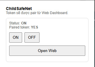 MV3 Extension screenshot showing auto scan on navigation and block page synced with parent mode
