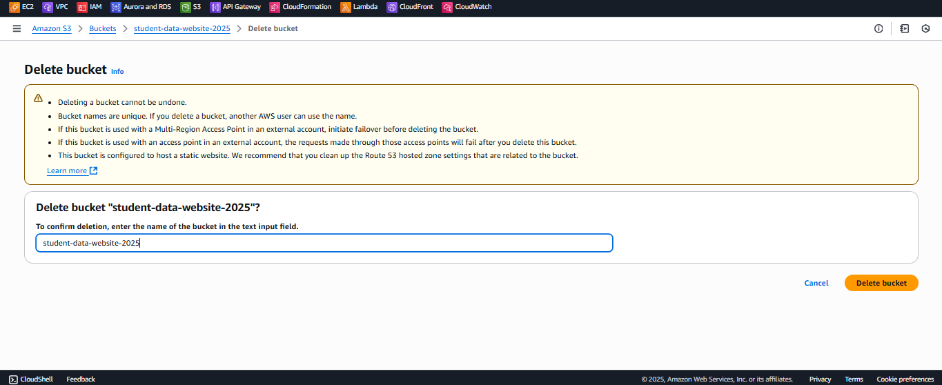 Delete API Gateway.