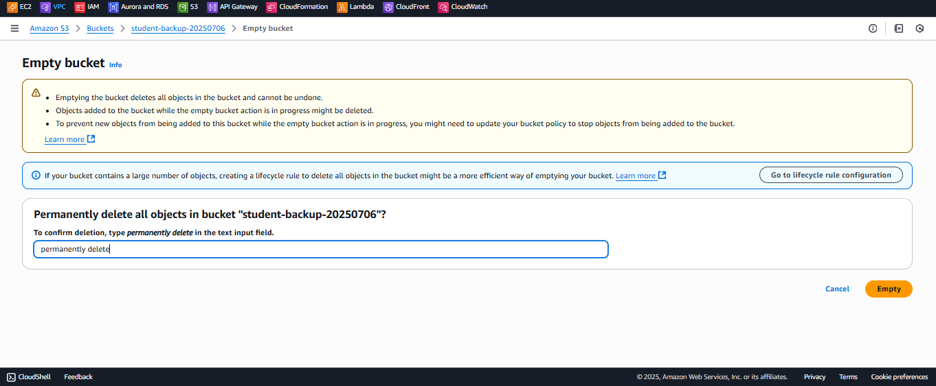 Confirm API deletion.