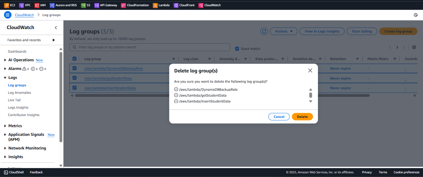 Delete EventBridge Rule.