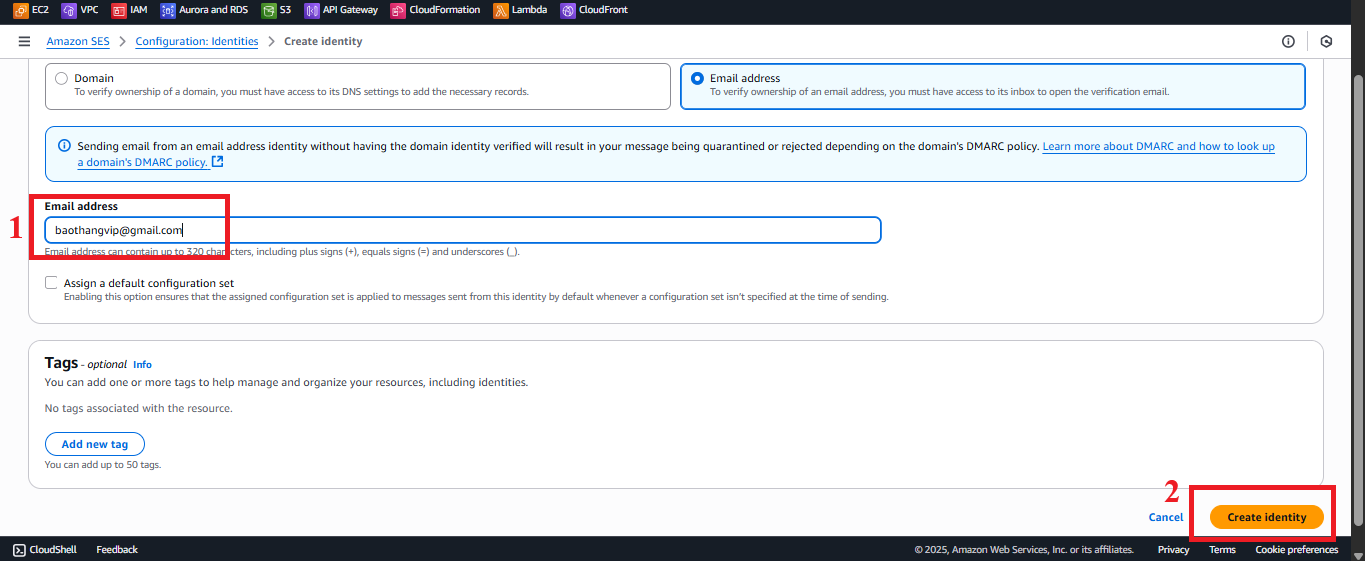 SES - Configure Email