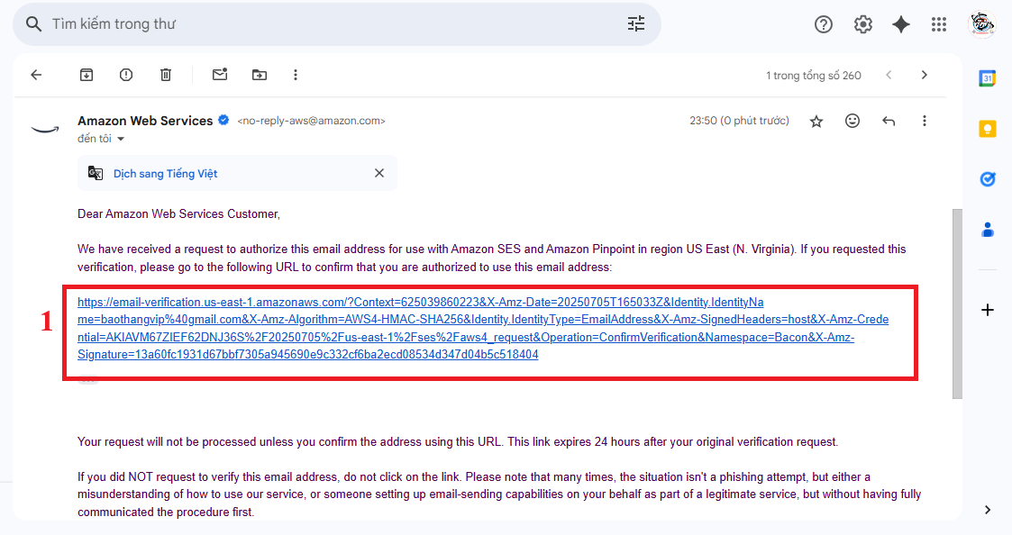 SES - Verify Email
