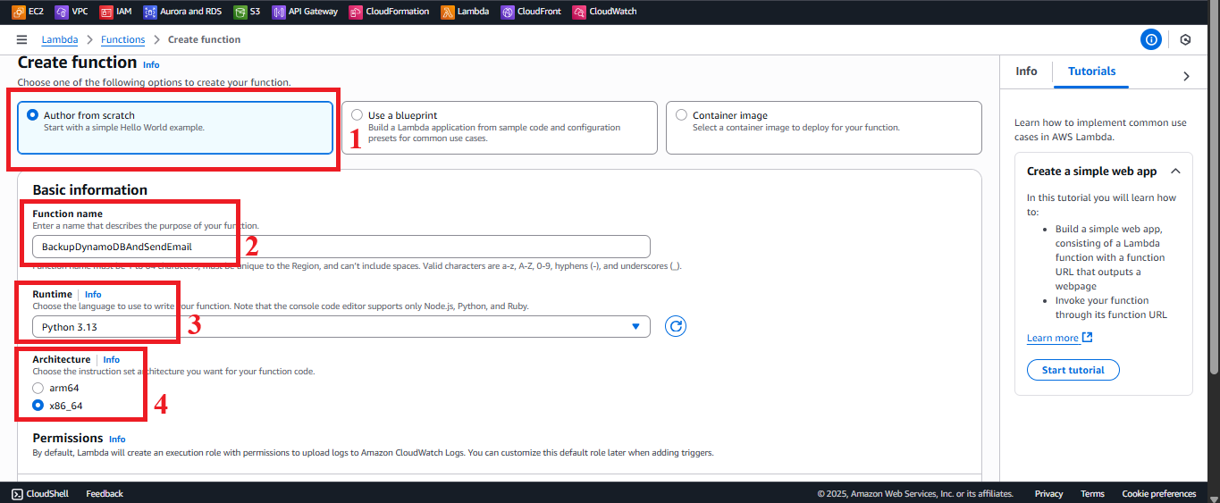 Basic function configuration interface