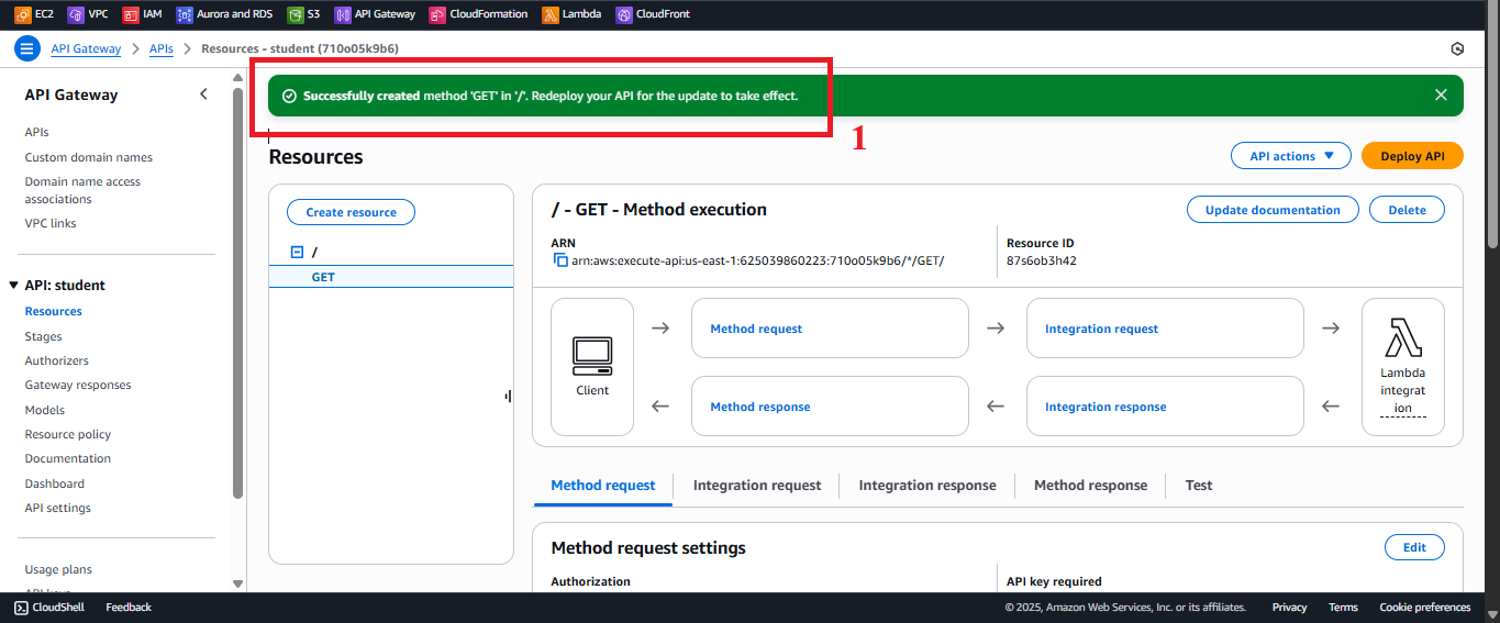 Success Message After Creating GET Method