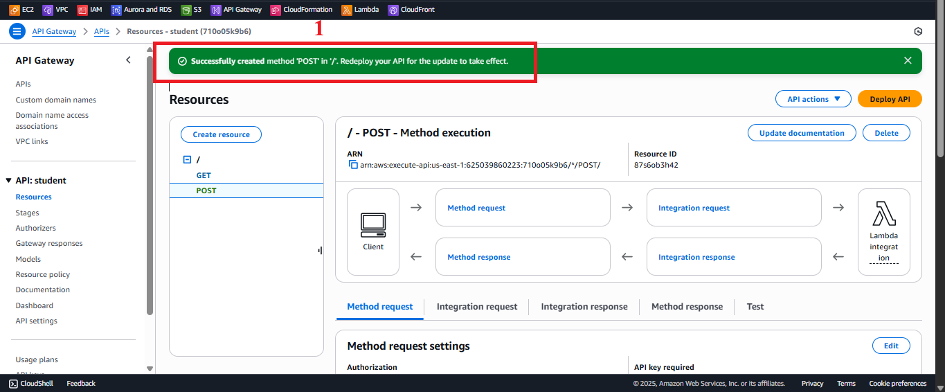 Success Message After Creating POST Method