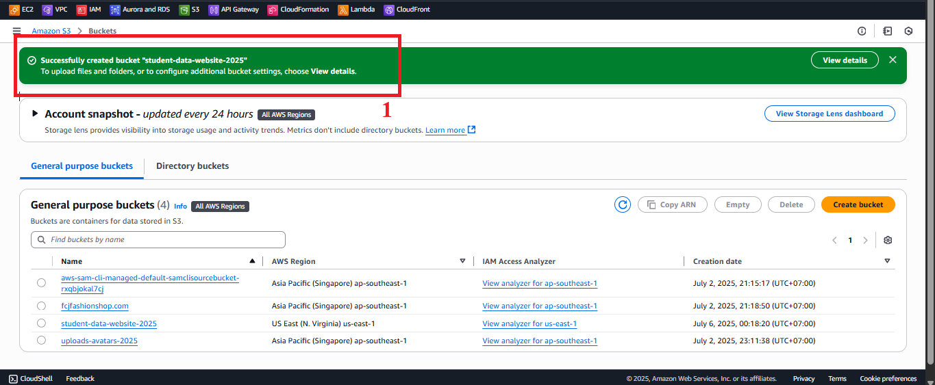 Bucket Creation Status Notification