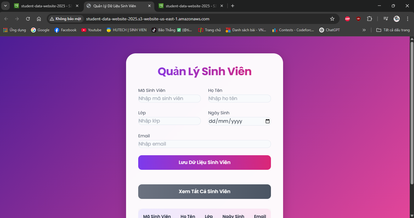 Web Interface Displayed via S3 Endpoint