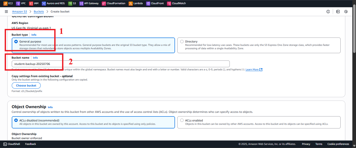 Permissions tab and Bucket policy section.