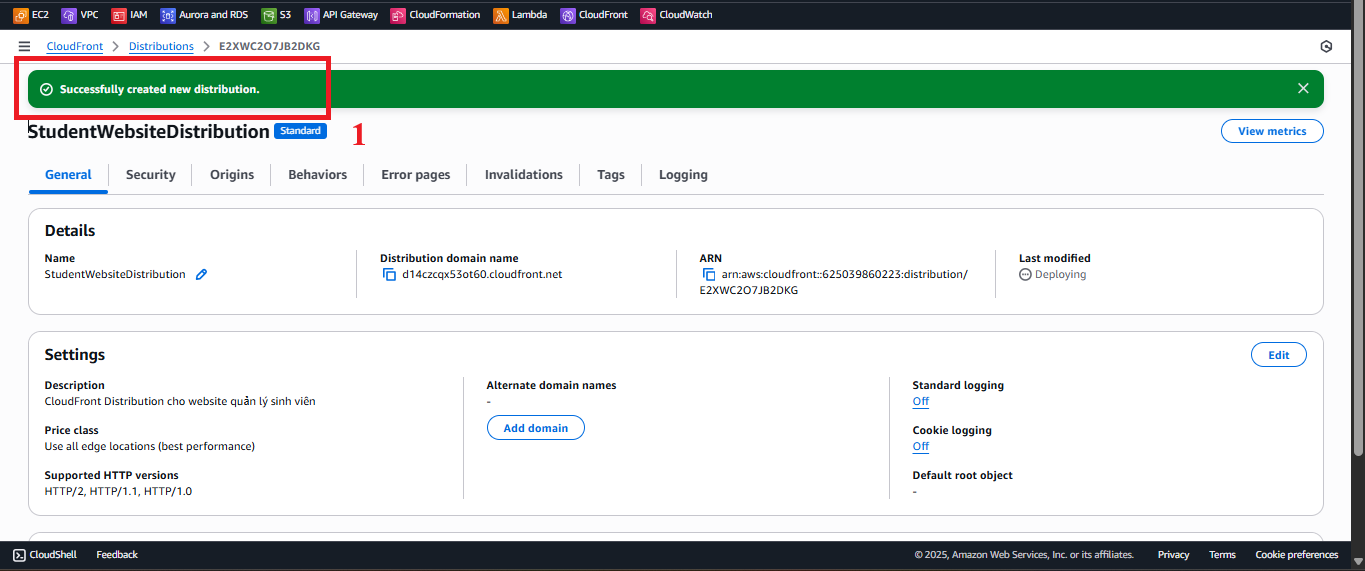 Configure Settings for CloudFront