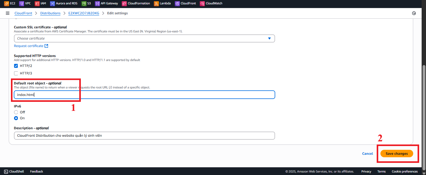 Click Save Changes to Save Configuration