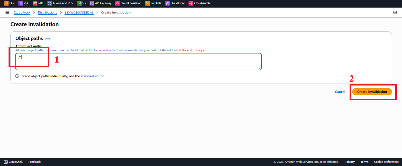 Configure /* Path for Invalidation