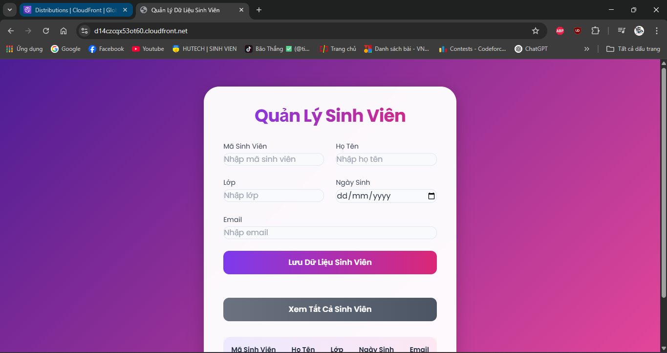Web Interface via CloudFront After Invalidation