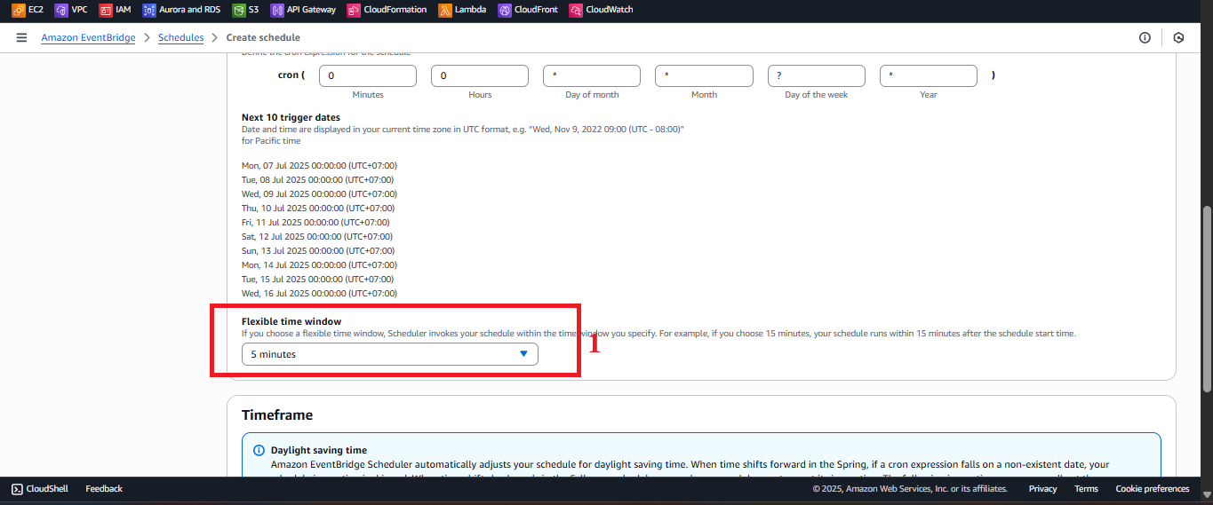 Configure Flexible Time Window.