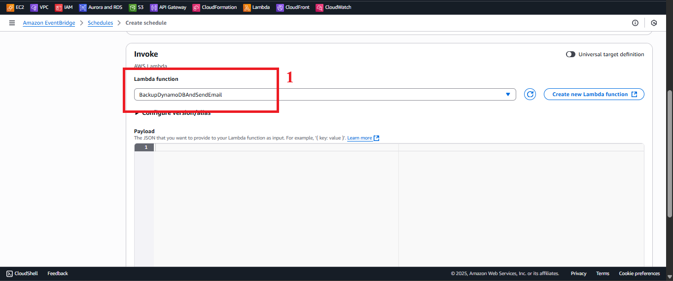Select Lambda function.