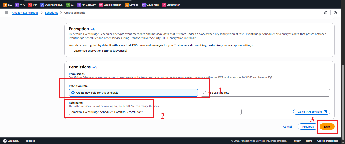 Configure Execution Role.